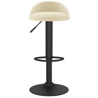 Barkruk fluweel cr&amp;egrave;mekleurig 3