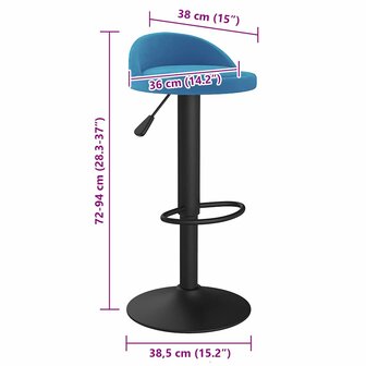 Barkruk fluweel blauw 8