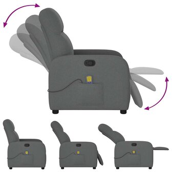 Massagestoel Donkergrijze Stof 7
