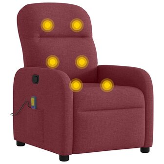Massagestoel verstelbaar stof wijnrood 6