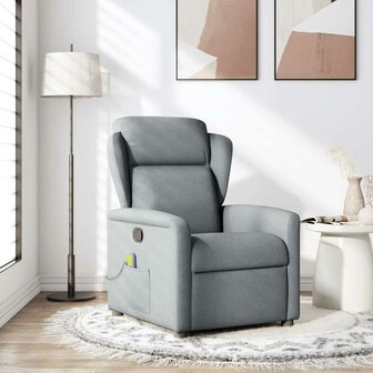 Massagestoel verstelbaar stof lichtgrijs 2