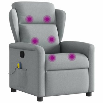 Massagestoel verstelbaar stof lichtgrijs 7