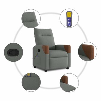 Massagestoel Donkergrijze Stof 8