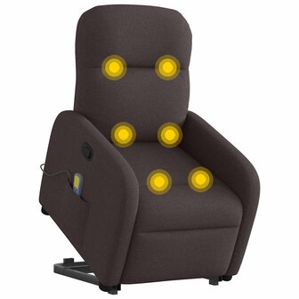 Sta-op-massagestoel verstelbaar stof donkerbruin 3