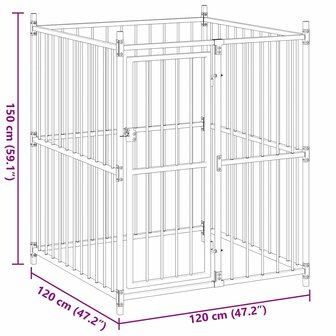 Hondenkennel voor buiten 120x120x150 cm 7
