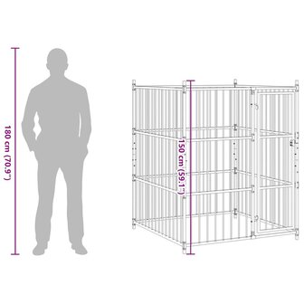 Hondenkennel voor buiten 120x120x150 cm 8