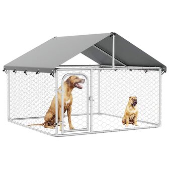 Hondenkennel voor buiten met dak 200x200x150 cm 5