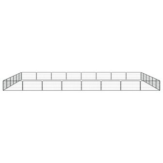 Hondenkennel 28 panelen 100x50 cm gepoedercoat staal zwart 2