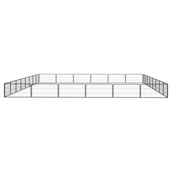 Hondenkennel 28 panelen 100x50 cm gepoedercoat staal zwart 4