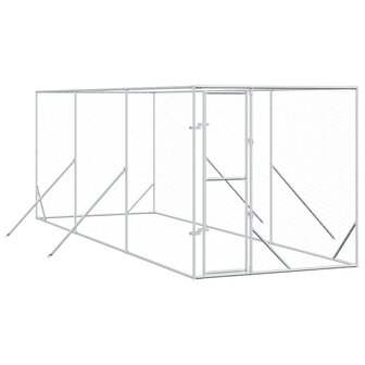 Hondenkennel voor buiten 2x6x2 m gegalvaniseerd staal zilver 2