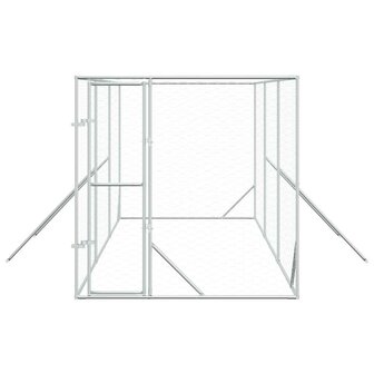 Hondenkennel voor buiten 2x6x2 m gegalvaniseerd staal zilver 4