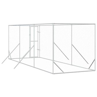 Hondenkennel voor buiten 2x6x2 m gegalvaniseerd staal zilver 6