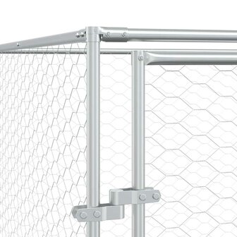 Hondenkennel voor buiten 2x6x2 m gegalvaniseerd staal zilver 7