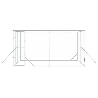 Hondenkennel voor buiten 4x4x2 m gegalvaniseerd staal zilver 4