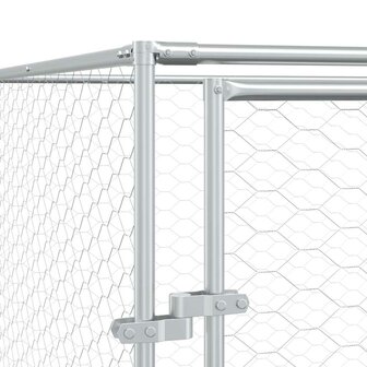 Hondenkennel voor buiten 4x4x2 m gegalvaniseerd staal zilver 7
