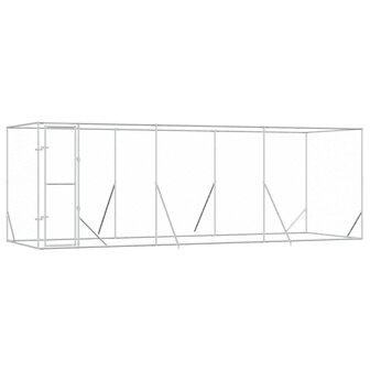 Hondenkennel voor buiten 6x2x2 m gegalvaniseerd staal zilver 2