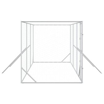 Hondenkennel voor buiten 6x2x2 m gegalvaniseerd staal zilver 6