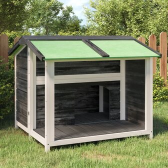 Hondenhok 96x87x80,5 cm massief grenenhout grijs 1