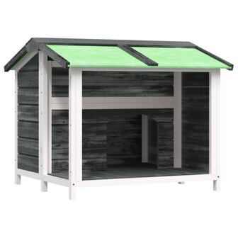 Hondenhok 96x87x80,5 cm massief grenenhout grijs 2