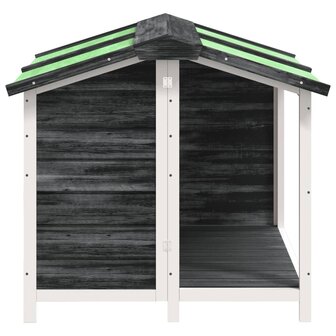 Hondenhok 96x87x80,5 cm massief grenenhout grijs 4