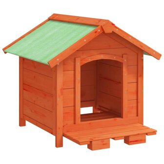 Hondenhok 65x65x61,5 cm massief grenenhout bruin 4