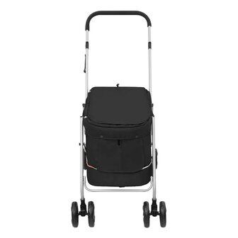Hondenwagen inklapbaar 100x49x96 cm linnenstof zwart 4
