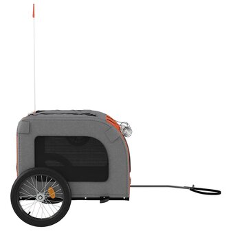 Hondenfietstrailer oxfordstof en ijzer rood en grijs 6