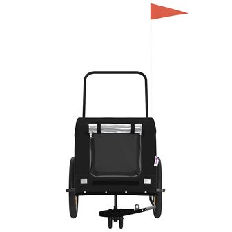 Hondenfietstrailer oxford stof en ijzer zwart 3