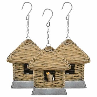 Vogelhuizen 3 st wicker 1