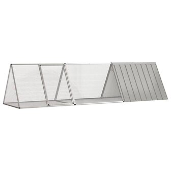 Konijnenkooi Grijs 302,5x80,5x71 cm Gegalvaniseerd Staal 1