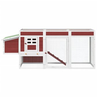 Kippenhok 204x50x84 cm massief grenenhout mokkakleurig 4