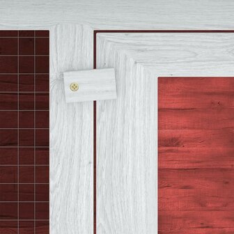 Konijnenhok twee verdiepingen hout rood 9