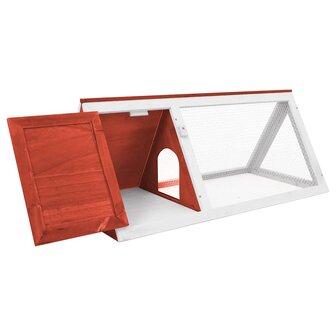 Konijnenhok hout rood 4