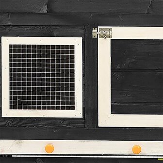 Konijnenhok 140x63x120 cm massief vurenhout grijs en wit 6