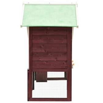 Konijnenhok 140x63x120 cm massief vurenhout mokka en wit 3