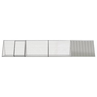 Konijnenhok 403,5x80,5x71 cm gegalvaniseerd staal grijs 3