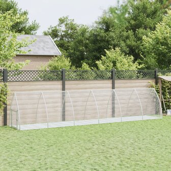 Konijnenhok 105x600x120 cm gegalvaniseerd staal zilverkleurig 1