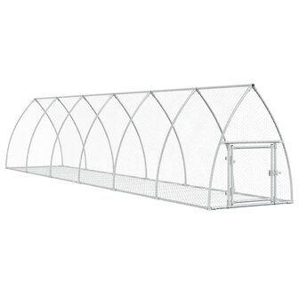 Konijnenhok 105x600x120 cm gegalvaniseerd staal zilverkleurig 2