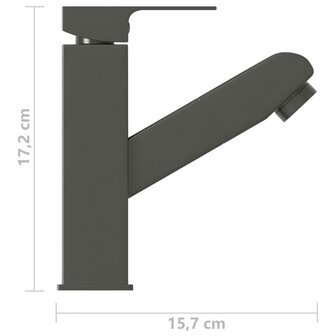Wastafelkraan met uittrekfunctie 157x172 mm grijs 6