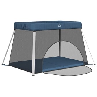 Babybox met matras linnen marineblauw 4