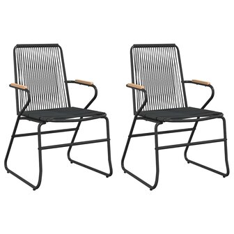 Tuinstoelen 2 st 58x59x85,5 cm PVC-rattan zwart 2