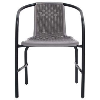 Tuinstoelen 2 st 110 kg kunststof rattan en staal 3