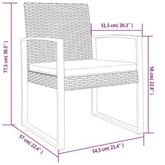 Tuinstoelen 2 st polypropeen rattan zwart 7