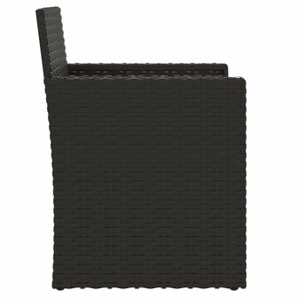 Tuinstoel met kussen poly rattan zwart 5
