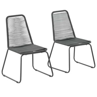 Tuinstoelen 2 st poly rattan zwart 1
