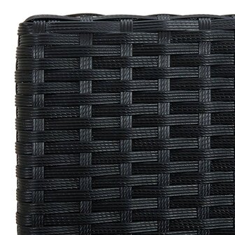 Tuinstoel met kussen poly rattan zwart 7