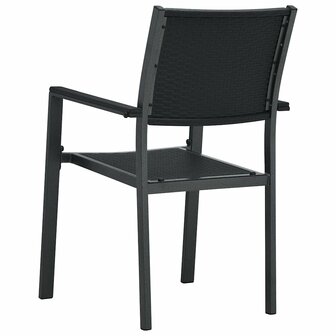 Tuinstoel 2 st rattan-look kunststof zwart 5