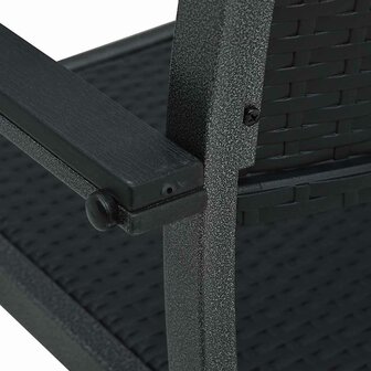 Tuinstoel 2 st rattan-look kunststof zwart 6