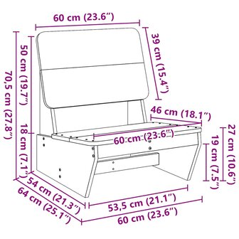 Tuinstoel 60x64x70,5 cm ge&amp;iuml;mpregneerd grenenhout 9