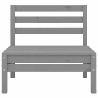 3-delige Loungeset massief grenenhout grijs 8